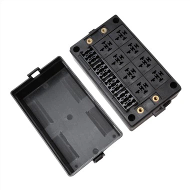 Caja de relés de fusibles con portafusibles de 12 ranuras Panel de relés de 8 ranuras